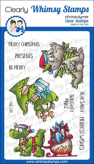 Bild 1 von Whimsy Stamps Clear Stamps - Dragon Christmas Wishes Drachen Weihnachten