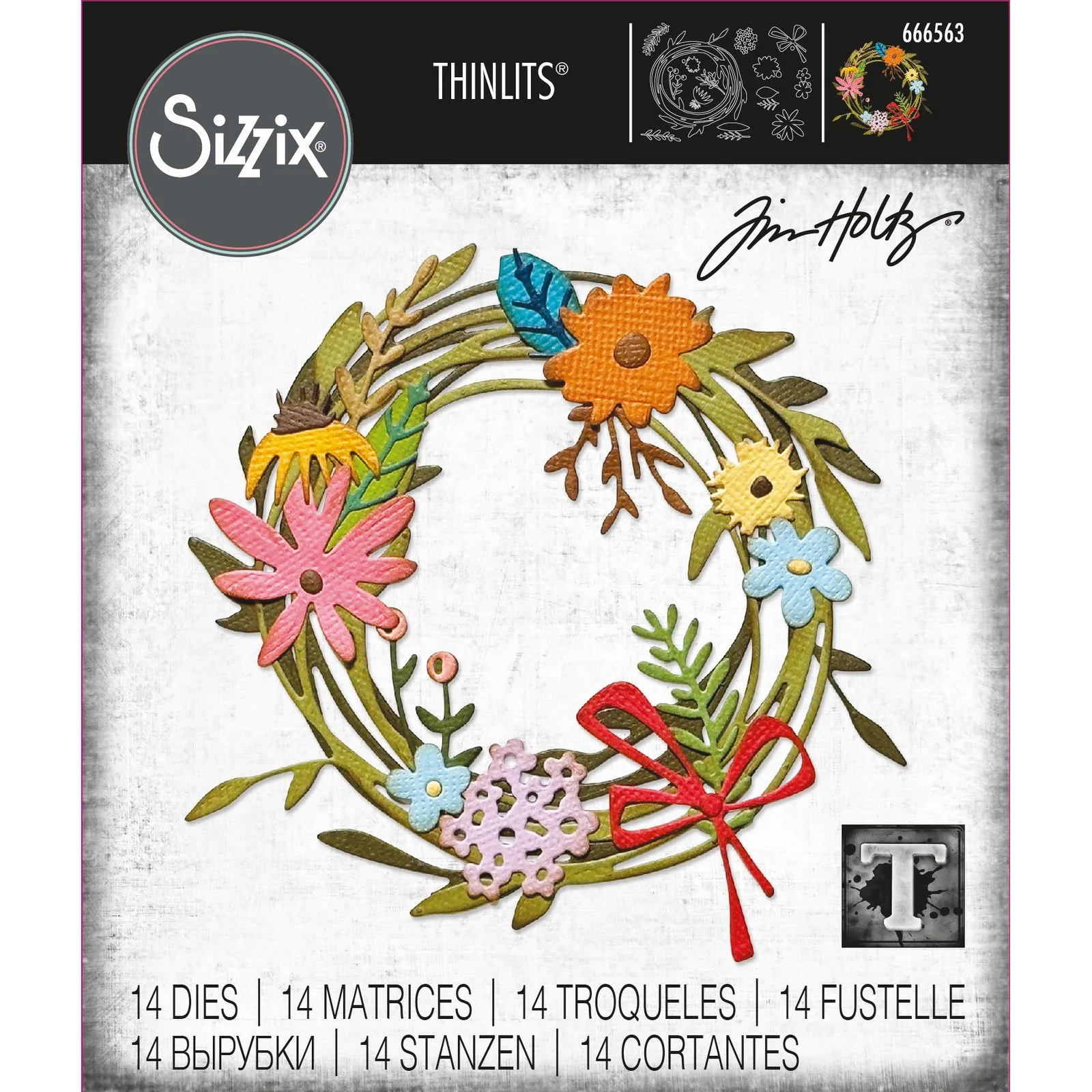 Bild 1 von Sizzix Thinlits Die by Tim Holtz - Stanzschablone - Vault Funky Floral Wreath