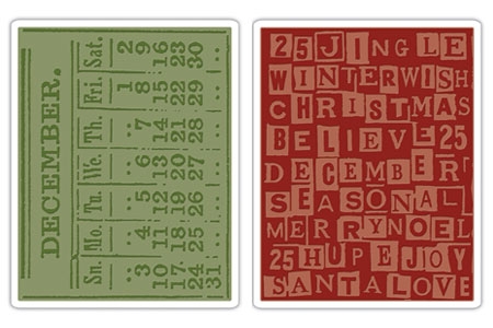 Bild 1 von Tim Holtz Alterations Prägefolder Texture fades December Calendar & Holiday Words