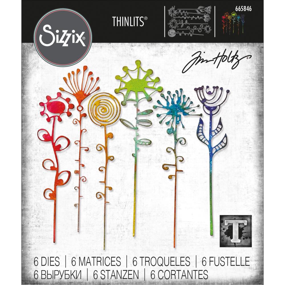 Bild 1 von Sizzix Thinlits Die by Tim Holtz - Stanzschablone - Artsy Stems - Blumen
