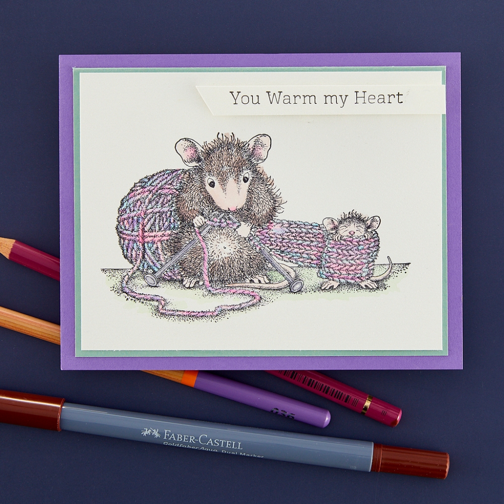Bild 1 von Spellbinders Knit One Cling Rubber Stamp Set - House Mouse Stempelgummi
