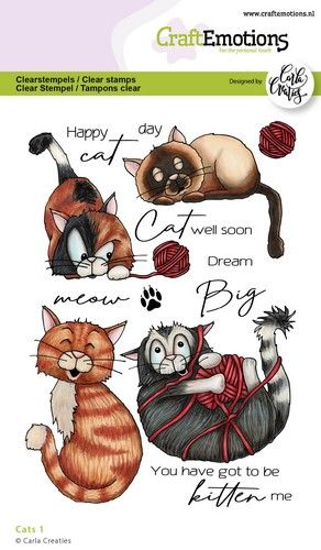 Bild 1 von CraftEmotions Stempel - Clear Stamps A6 - Cats 1 (EN) Carla Creaties