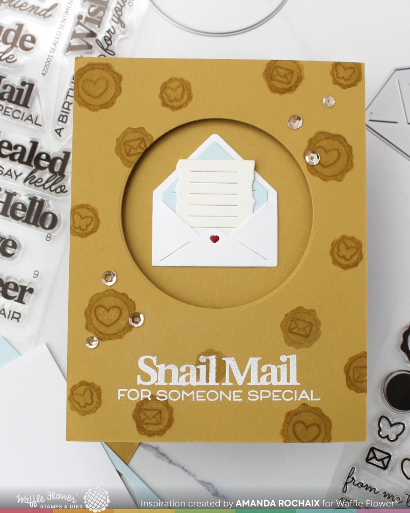 Bild 1 von Waffle Flower Postage Collage Mini Seals Stamp Set - Stempel