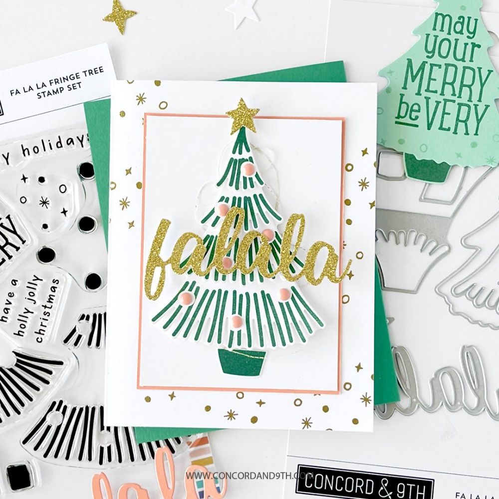 Bild 1 von Concord & 9th Clear Stamp - FA LA LA FRINGE TREE - Weihnachtsbaum