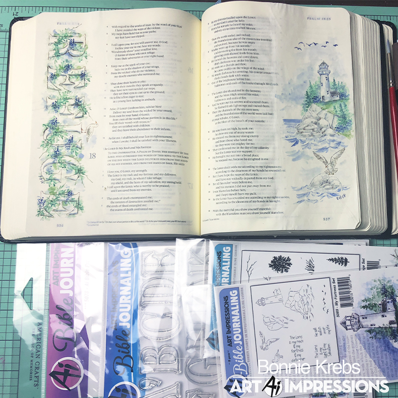Bild 1 von Art Impressions Stempelgummi Watercolor - Bible Journaling - My Fortress Set
