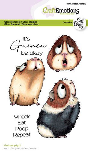 Bild 1 von CraftEmotions Stempel - clearstamps A6 - Guinea pig 1 Carla Creaties - Meerschweinchen