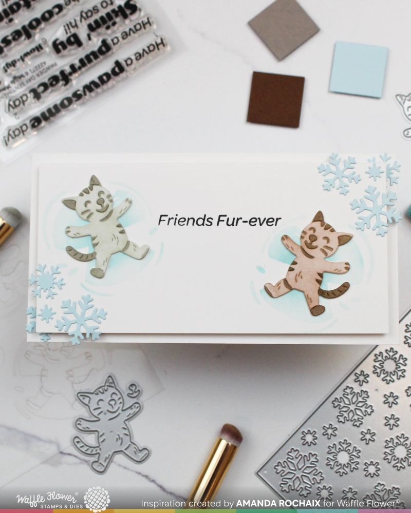 Bild 1 von Waffle Flower Snow Angel Cat Duo Die-n-stencil -  Stanze und Schablone