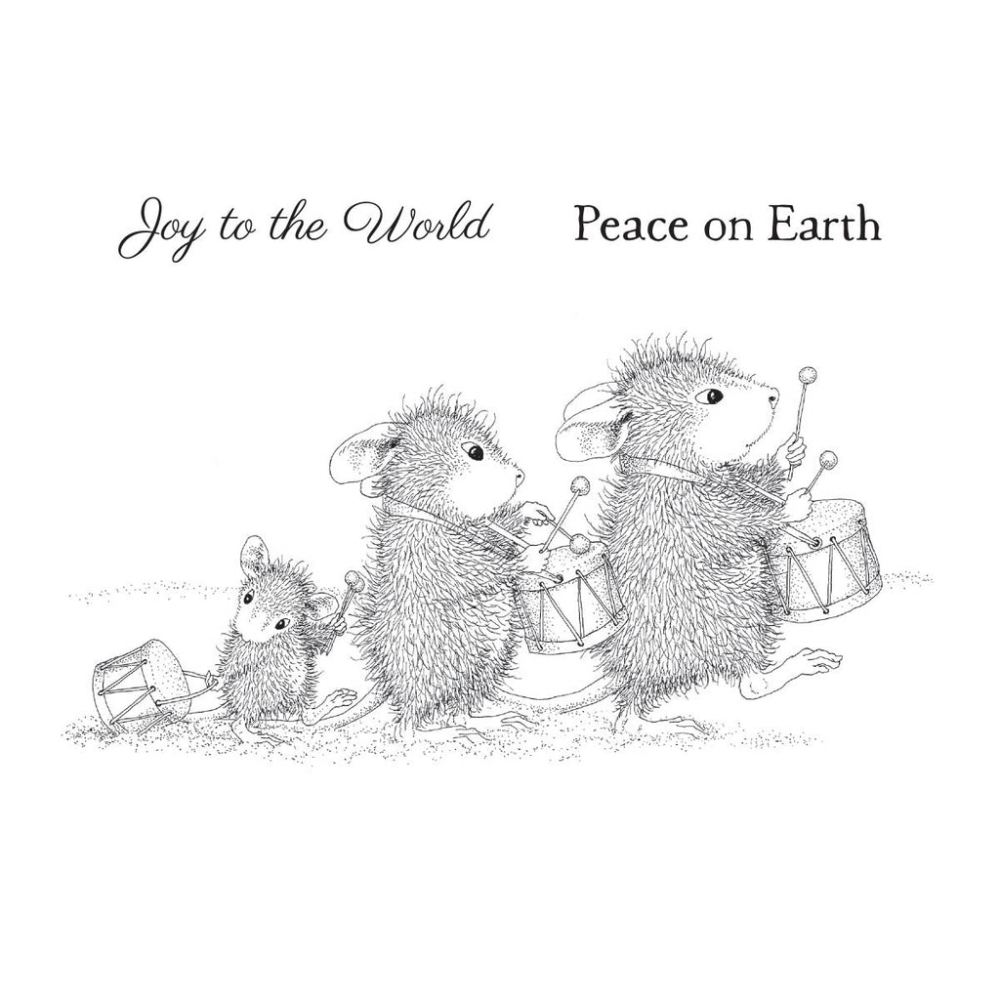 Bild 1 von Spellbinders Drummer Mice Cling Rubber Stamp Set - House Mouse Stempelgummi