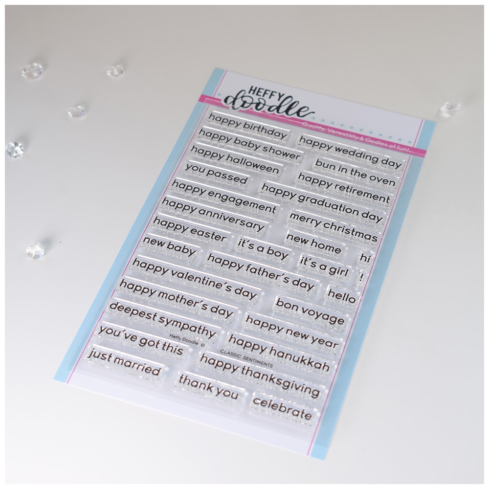 Bild 1 von Heffy Doodle Clear Stamps Set - Classic Sentiments - Stempel Texte