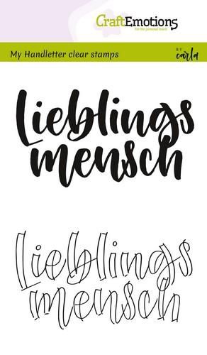 Bild 1 von CraftEmotions Stempel - clearstamps A6 - handletter - Lieblings mensch (DE) Carla Kamphuis