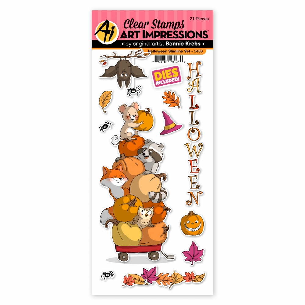 Bild 1 von Art Impressions Clear Stamps Halloween Slimline - Stempelset inkl. Stanzen