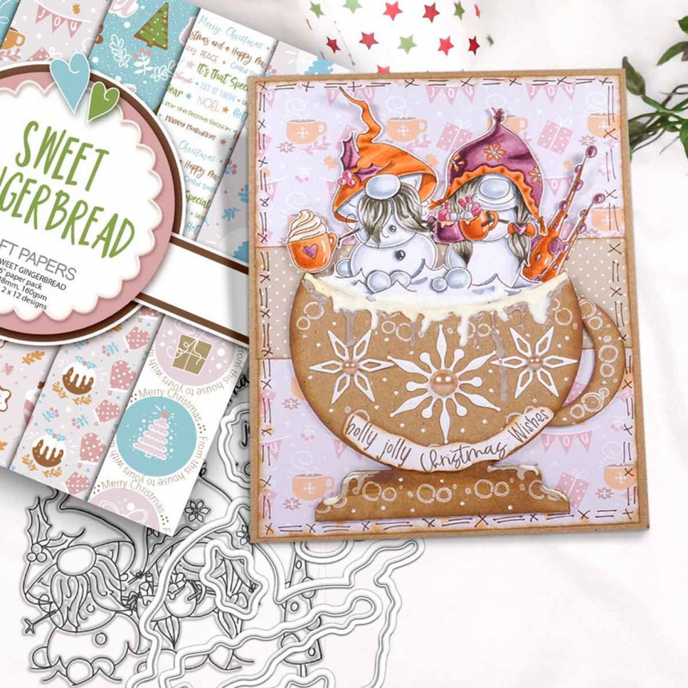 Bild 1 von Polkadoodles Clear Stamps - Gnome Jolly Holly Wishes - Weinachten Wünsche