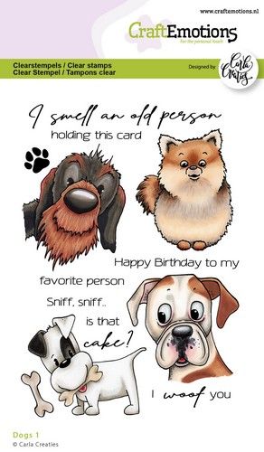 Bild 1 von CraftEmotions Stempel - clearstamps A6 - Dogs 1 Carla Creaties - -Hunde