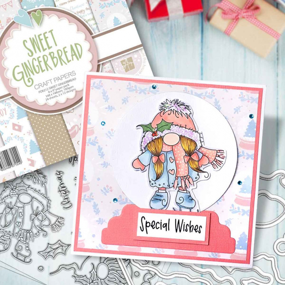 Bild 1 von Polkadoodles Clear Stamps - Gnome Jolly Holly Wishes - Weinachten Wünsche