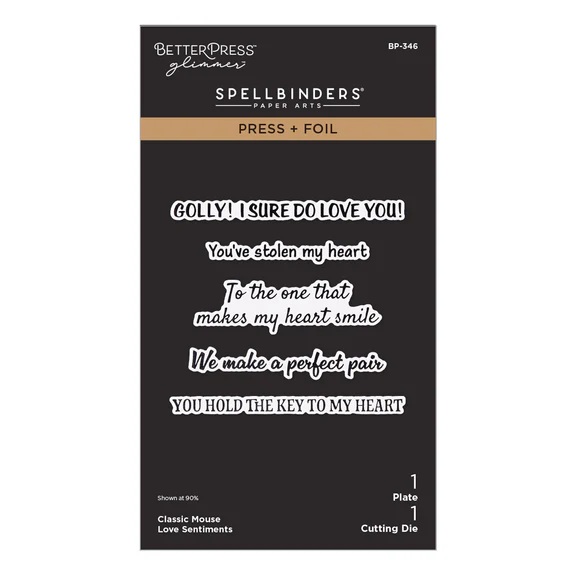 Bild 1 von Spellbinders BetterPress - Classic Mouse Love Sentiments Press Plates & Die Set