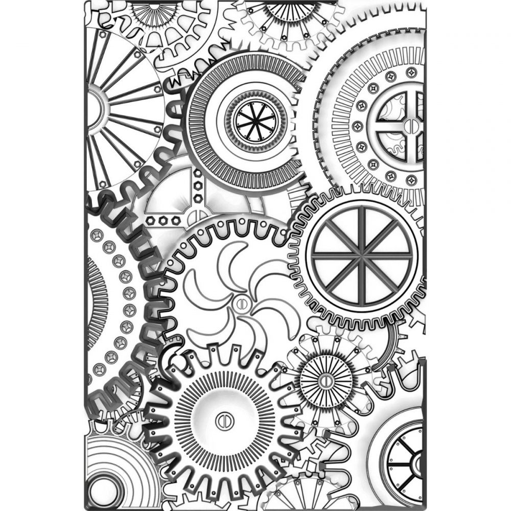 Bild 1 von Sizzix 3-D Texture Fades Embossing Folder by Tim Holtz - Prägefolder - Mini Mechanics