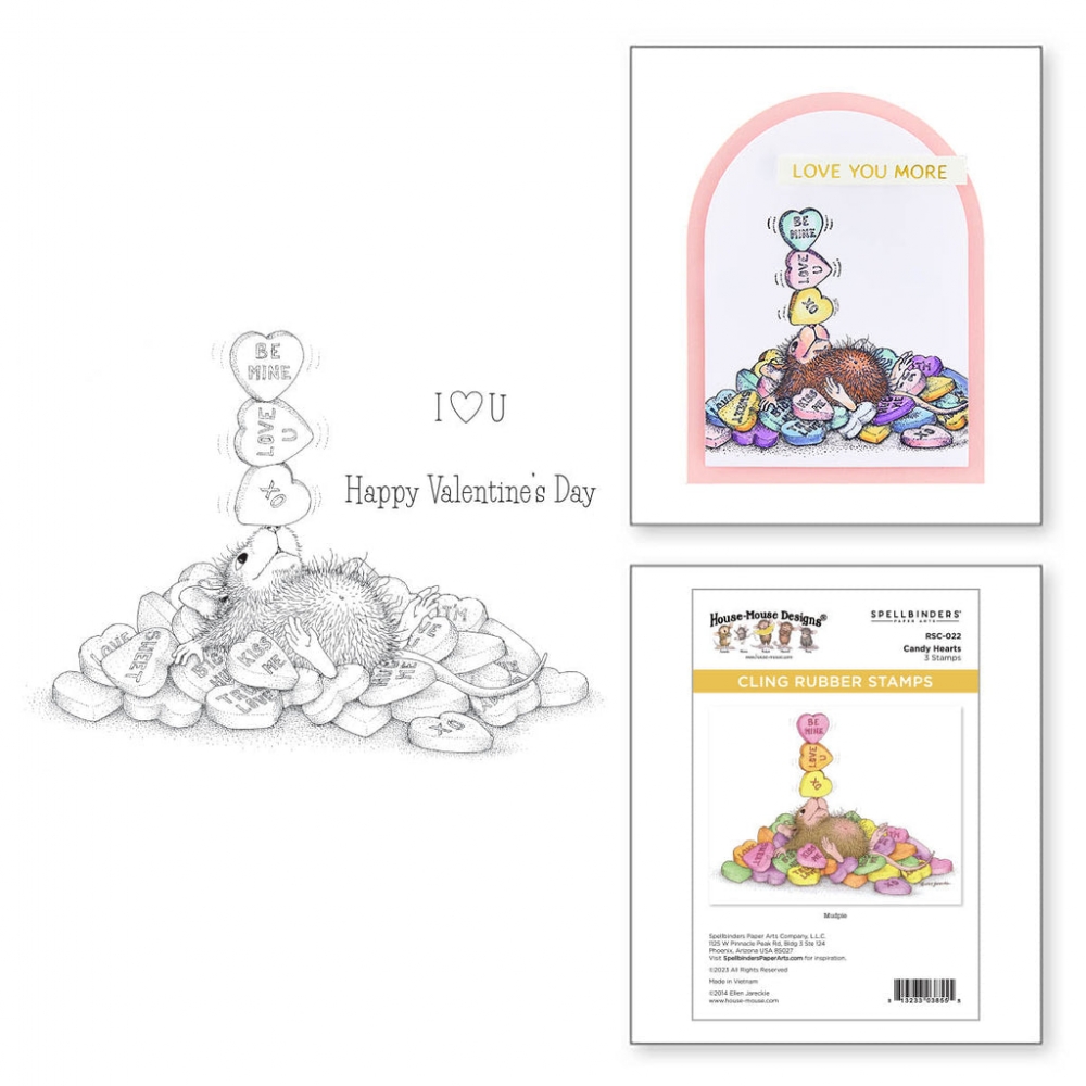 Bild 1 von Spellbinders Candy Hearts Cling Rubber Stamp Set - House Mouse Stempelgummi
