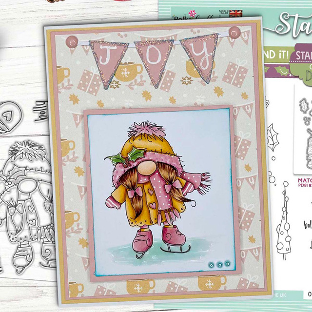 Bild 1 von Polkadoodles Clear Stamps - Gnome Jolly Holly Wishes - Weinachten Wünsche