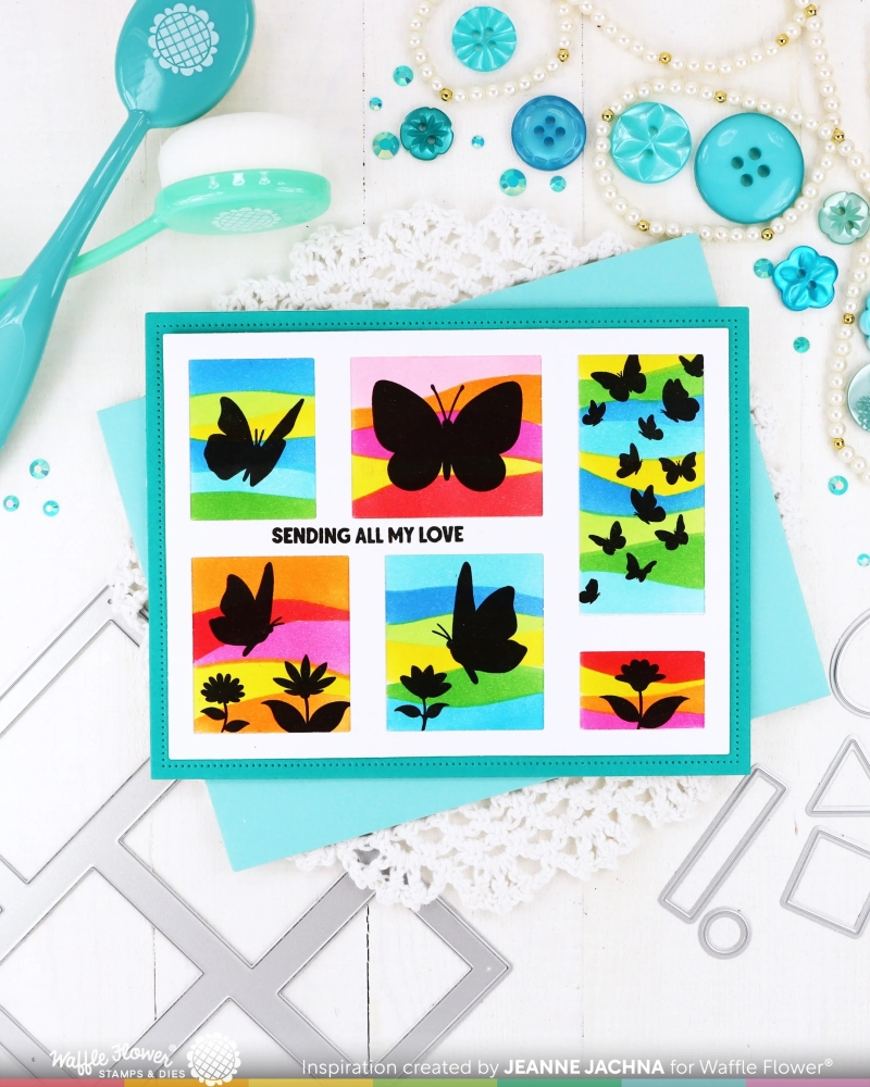 Bild 1 von Waffle Flower Postage Collage Wild Butterflies Stamp Set - Stempel-Set