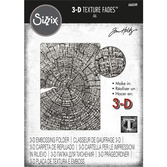 Bild 1 von Sizzix 3-D Texture Fades Embossing Folder by Tim Holtz - Prägefolder - Tree Rings