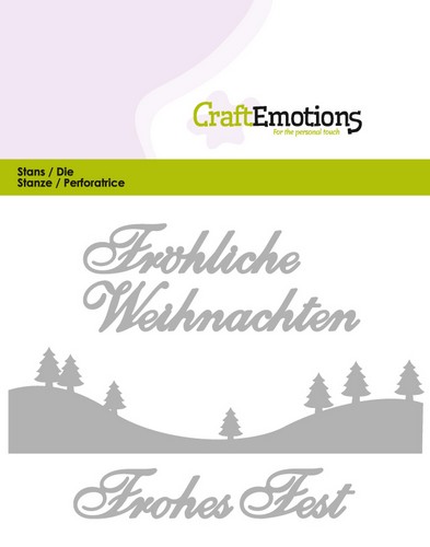 Bild 1 von CraftEmotions Die - Stanzschablone Fröhliche Weihnachten / Frohes FestKreise mit offenen Bögen