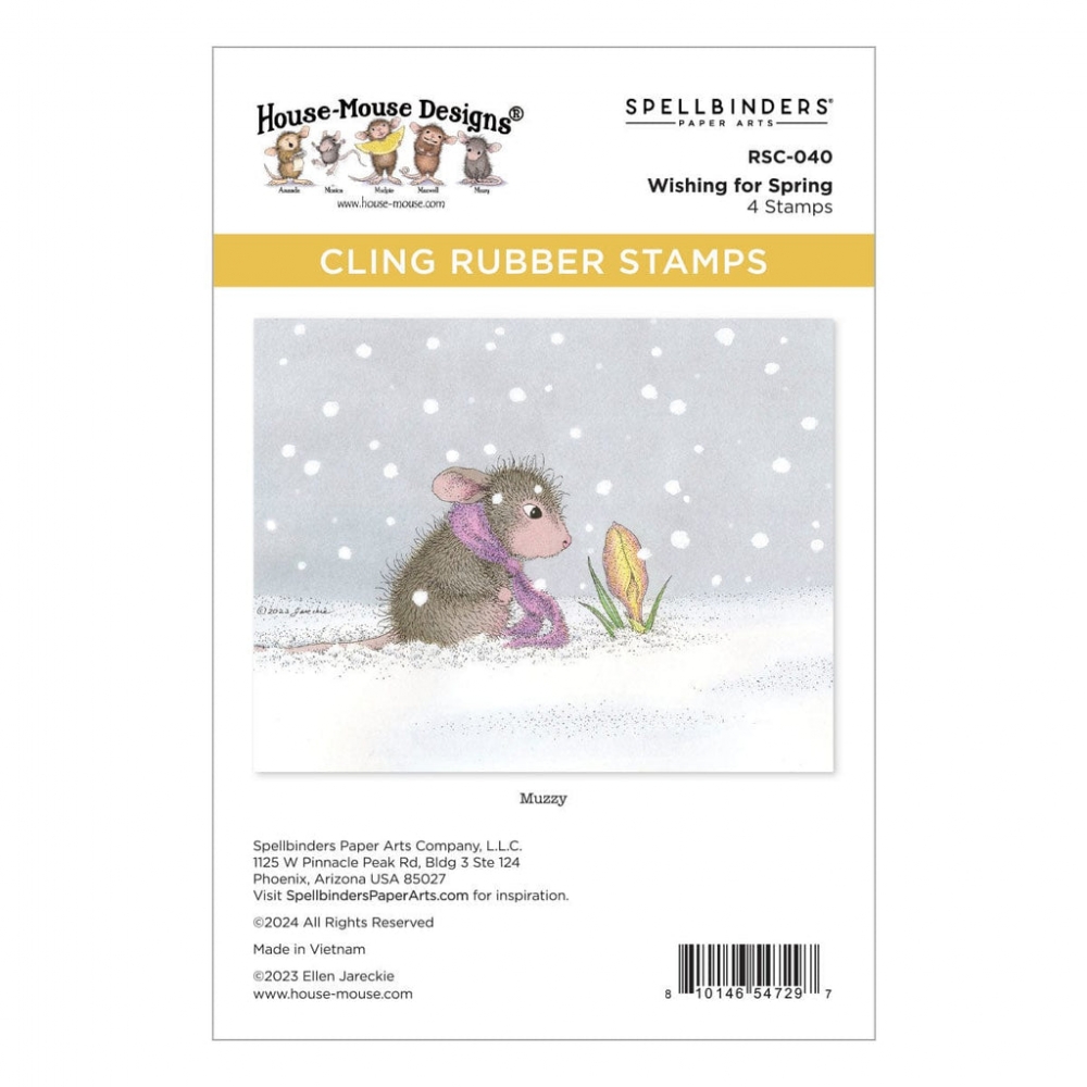 Bild 1 von Spellbinders Wishing for Spring  Cling Rubber Stamp Set - House Mouse Stempelgummi