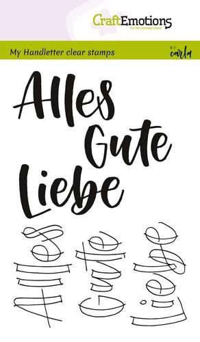Bild 1 von CraftEmotions Stempel - clearstamps A6 - handletter - Alles Gute, Liebe(DE) Carla Kamphuis