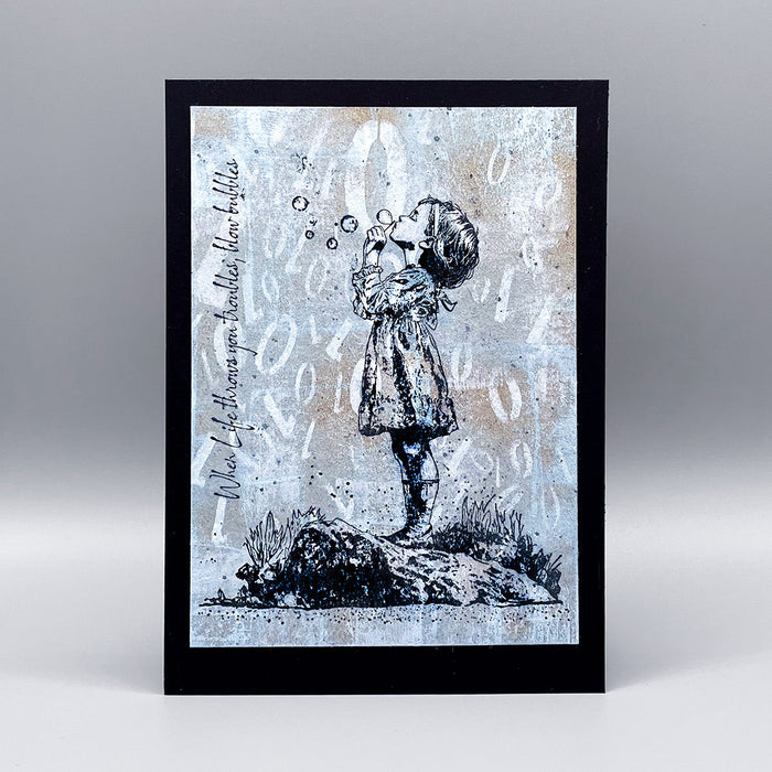 Bild 1 von Cosmic Shimmer Pre Cut Stamp - Gummistempel - Andy Skinner Blowing Bubbles