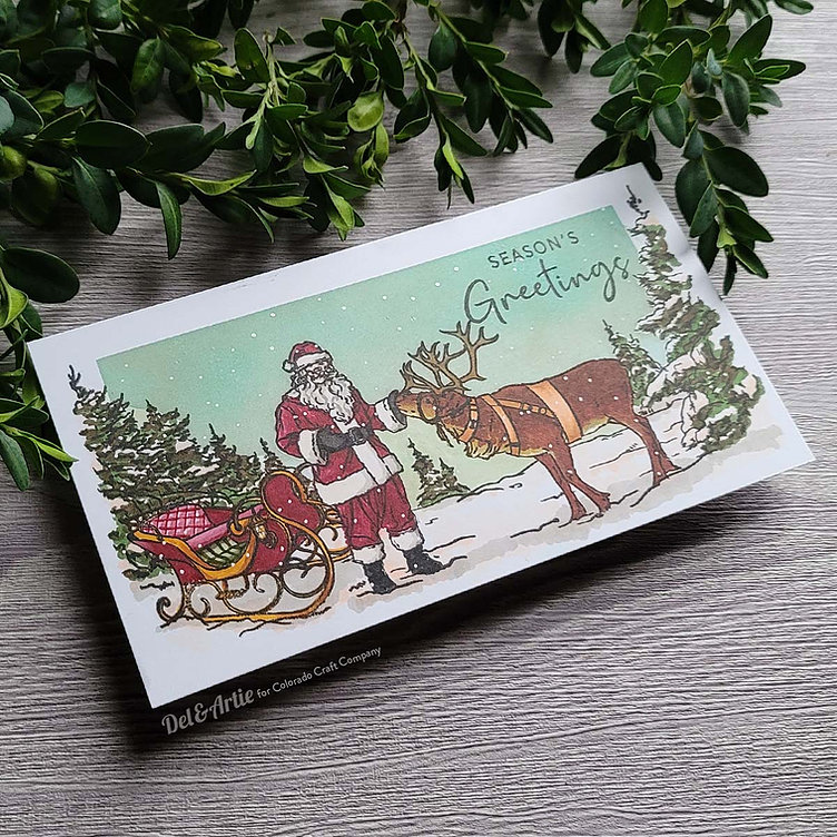 Bild 1 von Colorado Craft Company Clear Stamps - Big & Bold ~Santa's Sleigh Slimline
