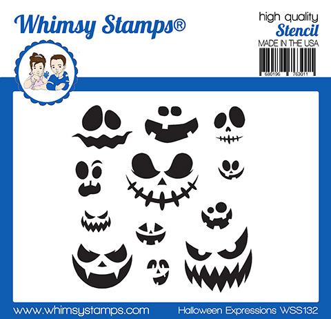 Bild 1 von Whimsy Stamps Stencil - Halloween Expressions - Kürbisgesichter