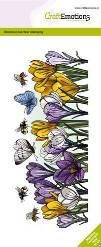 Bild 1 von CraftEmotions Stempel - clearstamps Slimline - Krokussen GB - Blumen Krokuss