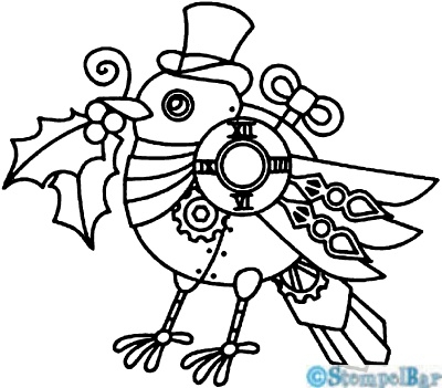 Bild 1 von StempelBar Stempelgummi Steampunk-Vogel