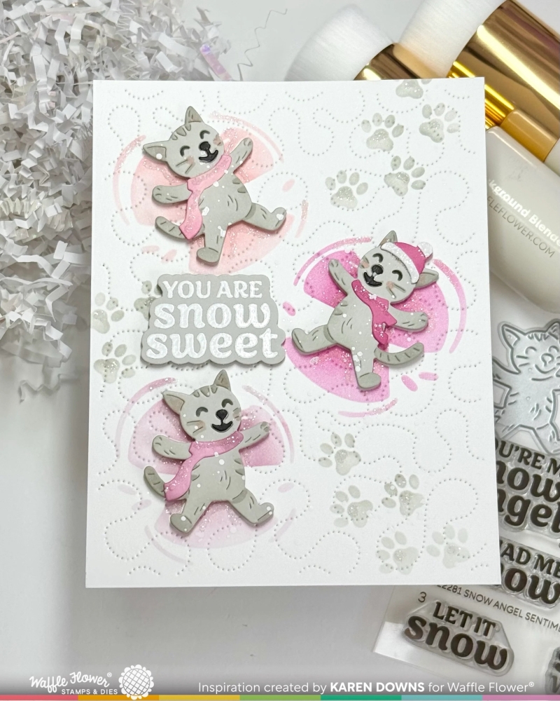 Bild 1 von Waffle Flower Snow Angel Cat Duo Die-n-stencil -  Stanze und Schablone
