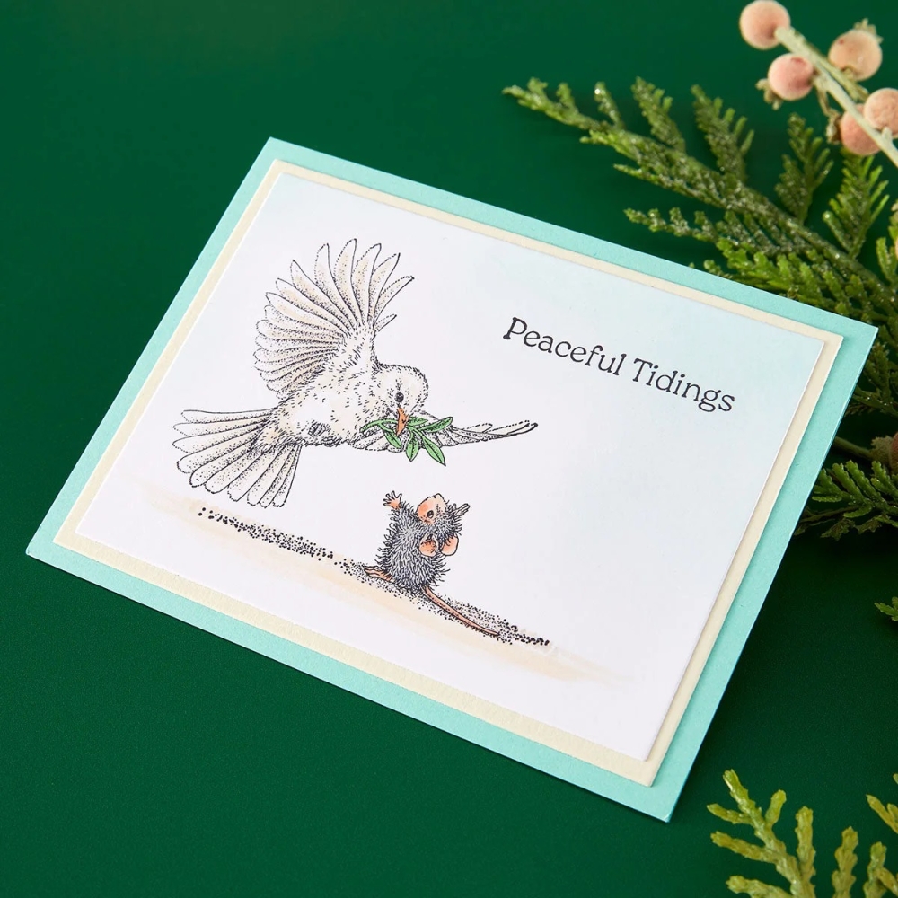 Bild 1 von Spellbinders Sending Peace Cling Rubber Stamp Set - House Mouse Stempelgummi