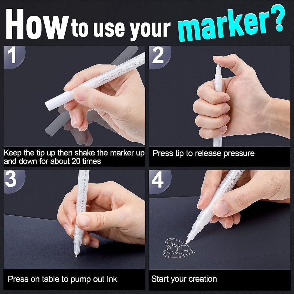 Bild 1 von AKARUED - Acrylic Marker White - weiß 0,7mm