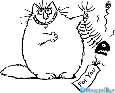 Bild 1 von StempelBar Stempelgummi Katze mit Fischgräte