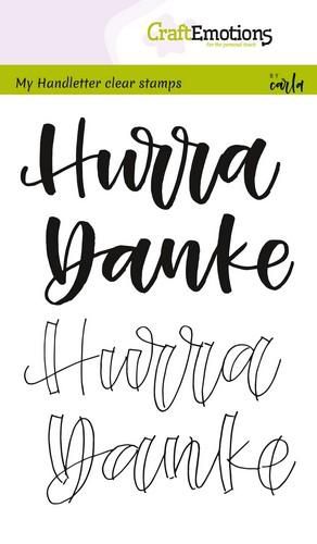 Bild 1 von CraftEmotions Stempel - clearstamps A6 - handletter - Hurra, Danke (DE) Carla Kamphuis