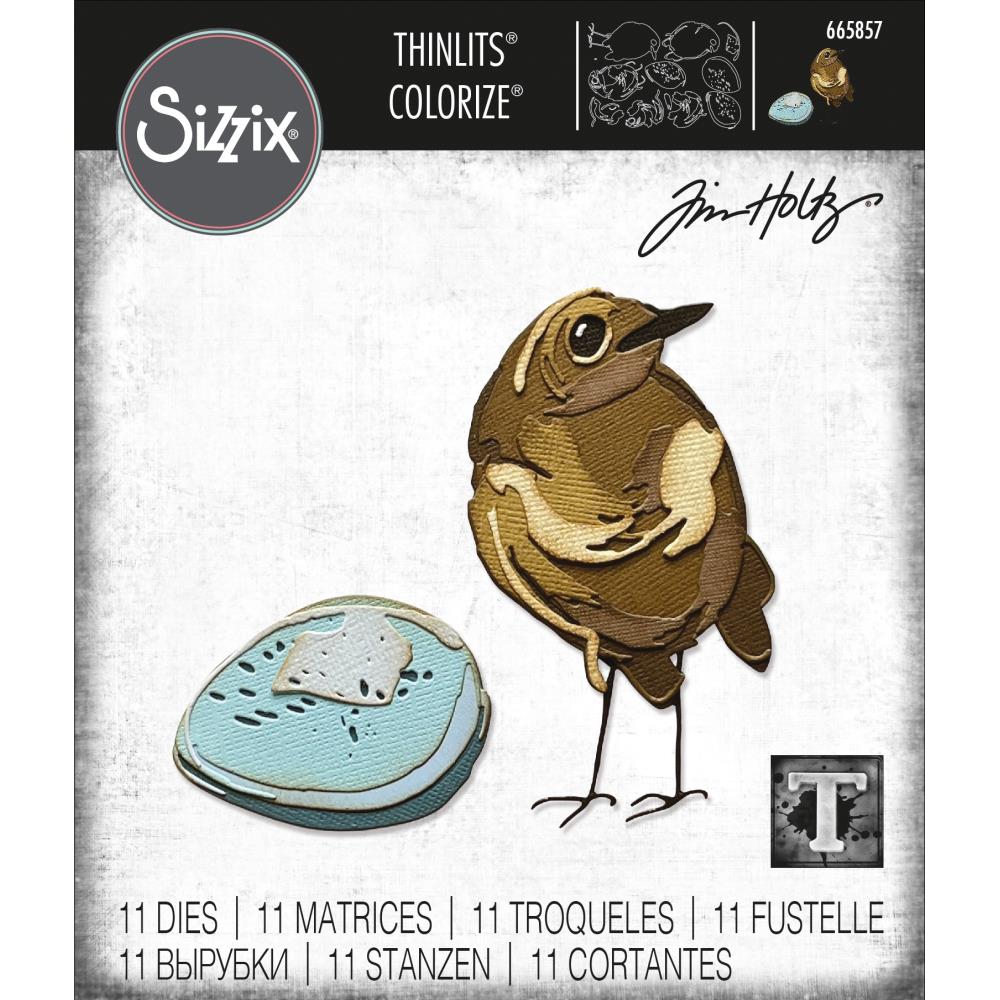 Bild 1 von Sizzix Thinlits Die by Tim Holtz - Stanzschablone - Bird & Egg Colorize, Vogel