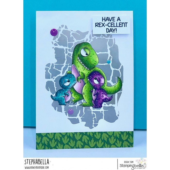 Bild 1 von Gummistempel Stamping Bella Cling Stamp ODDBALL MAMA DINO AND HER BABIES