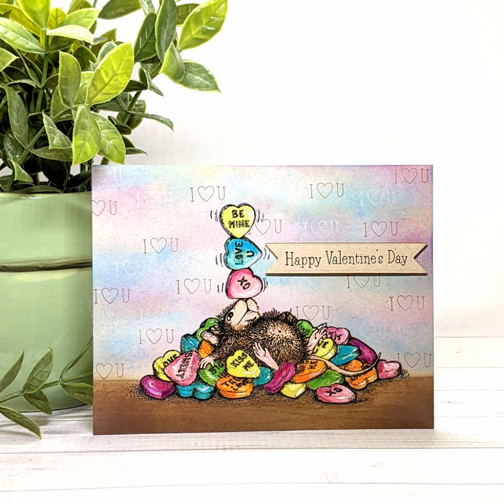 Bild 1 von Spellbinders Candy Hearts Cling Rubber Stamp Set - House Mouse Stempelgummi