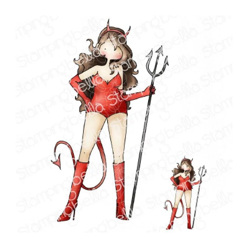 Bild 1 von Gummistempel Stamping Bella Cling Stamp  CURVY GIRL DEVIL RUBBER STAMP (INCLUDES MINI CURVY GIRL)