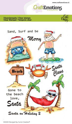 Bild 1 von CraftEmotions Stempel - clearstamps A6 - Santa on Holiday 2 Carla Creaties