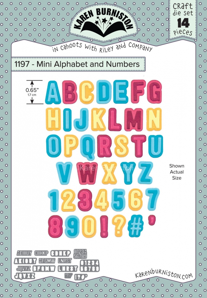 Bild 1 von Karen Burniston Dies Mini Alphabet and Numbers - Stanzen Alphabet Zahlen