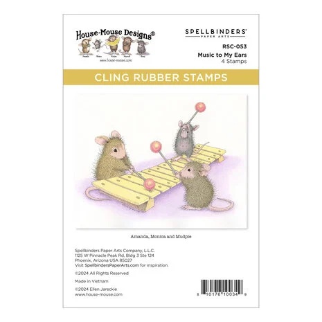 Bild 1 von Spellbinders  Music to My Ears Cling Rubber Stamp Set - House Mouse Stempelgummi