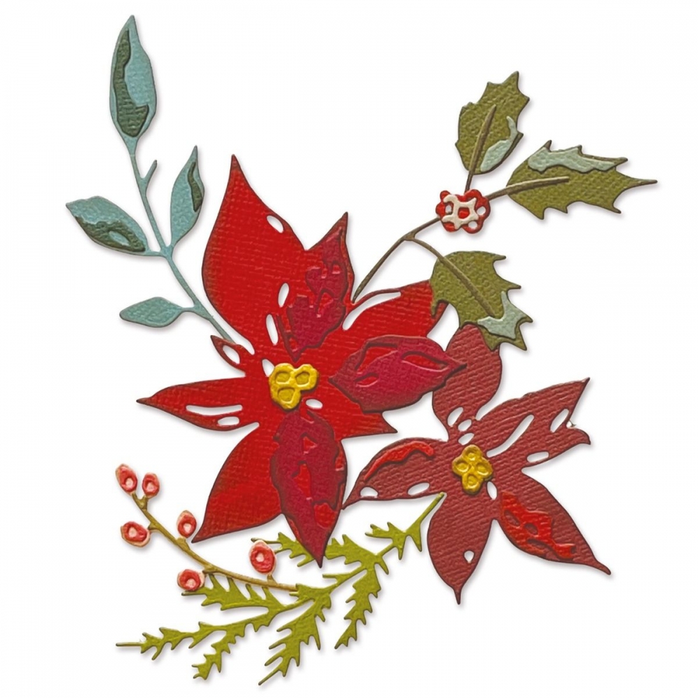 Sizzix Thinlits Die by Tim Holtz - Stanzschablone - Festive Bouquet -  Weihnachtsstern - StempelBar Onlineshop
