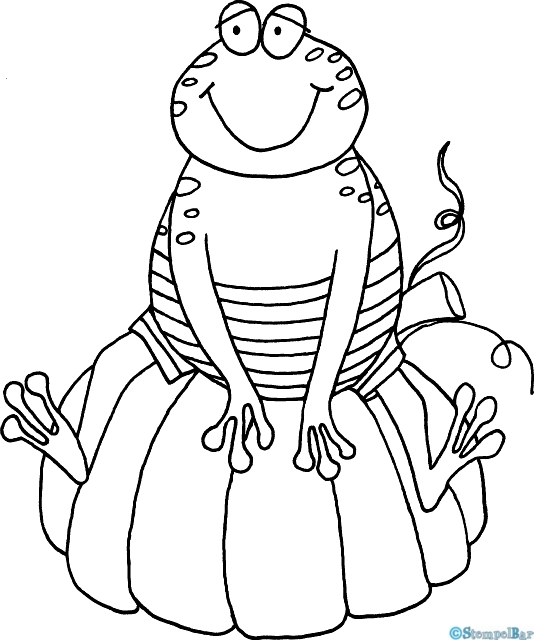 Bild 1 von StempelBar Stempelgummi Klaus der Frosch auf einem Kürbis