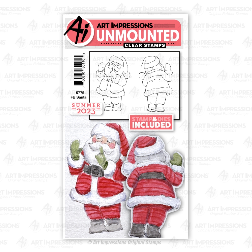 Bild 1 von Art Impressions Clear Stamps with dies FB Santa - Weihnachtsmann Stempelset inkl. Stanzen