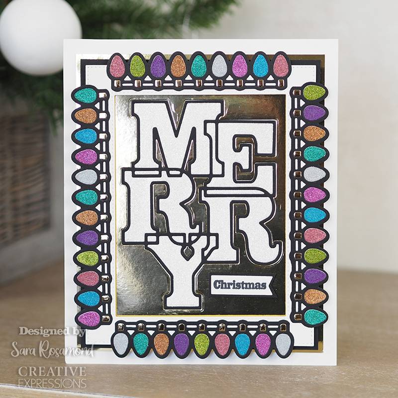 Bild 1 von Creative Expressions Big Bold Words Merry Craft Die & Stamp Set - Stanze & Stempel