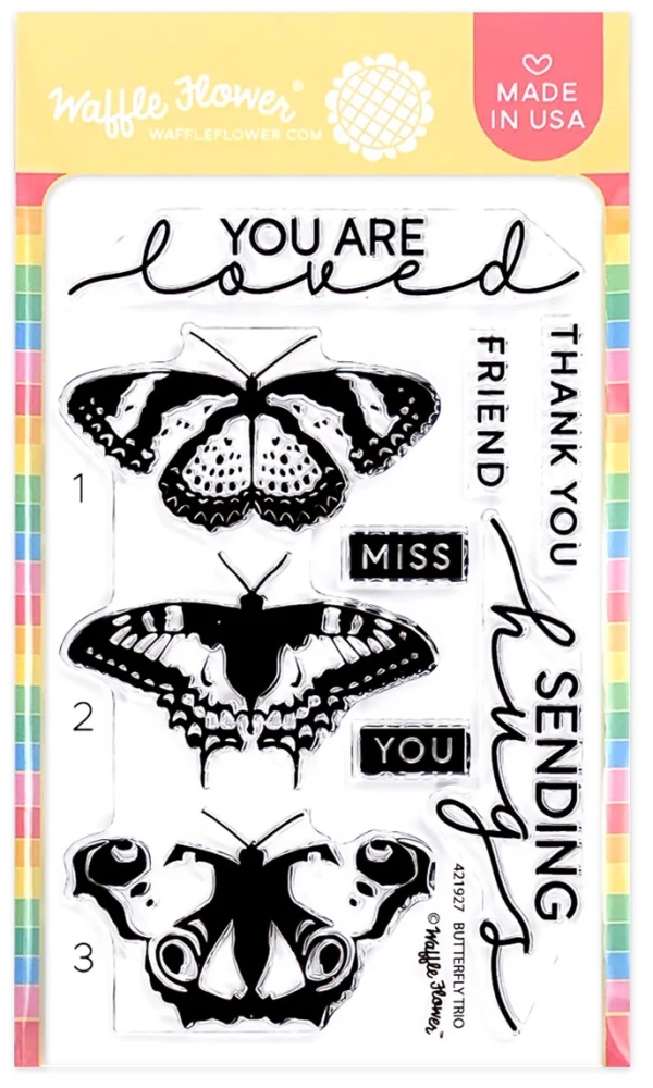 Bild 1 von Waffle Flower Postage Butterfly Trio Clear Stamp Set - Stempel