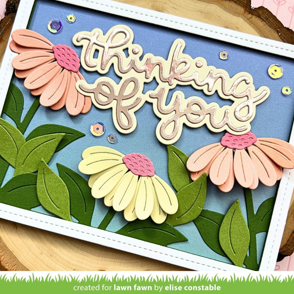 Bild 1 von Lawn Fawn Cuts  - Stanzschablone scripty thinking of you outline add-on